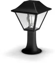 Stalp pentru iluminat exterior Philips Alpenglow, 1xE27, max 60W, IP44 ,302x174mm, Negru