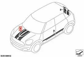 Bmw Mini Countryman R60 Variklio skyriaus dangčio apdailos juostelė Originali 51149813677