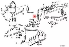 BMW 6 E24 Oro Šaldytuvo Kompressorius Sėkimo Vamzdis Originalus 64539067597