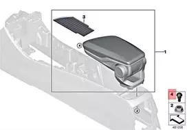Originalus BMW X1 F39 F45 F46 F48 buferinis ribotuvas centrinio porankio dangteliui 51169387379