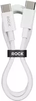 Rock kabelis P8 Basic Series – Type C į Type C – PD 60W 3A 1 metras baltos spalvos