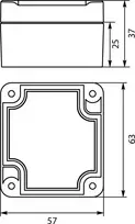 Elektro-Plast STRONG Hermetiška dėžutė n/t 63x57x37mm IP67 PHP-117 pilka (62.117)