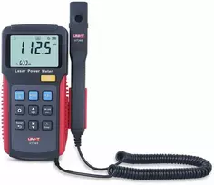 Lazerio galios matuoklis 0uW~39.99mW; 400nm~1100nm; pasirenkami bangos ilgiai: 520nm, 633nm, 650nm, 780nm; UNI-T