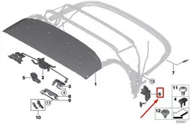BMW Z4 G29 20i 30i M40i Važiuoklis Stogas Kairysis Originalus 54347434511