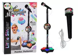 Mikrofonas su stovu vaikams Lean Toys, juodas