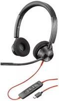 HP POLY Blackwire 3320 „Microsoft Teams“ sertifikuotos USB-C ausinės, Laidinis, Biuras / Skambučių centras, 130 g, Ausinės su mikrofonu, Juoda