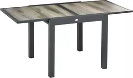Outsunny Lauko valgomojo stalas su ištraukiamu stalviršiu - pilka 160 x 80 x 75 cm