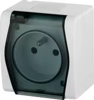 Elektro Plast Nasielsk Elektro-Plast Hermes2 Single- su / U hermetizuotas lizdas su dūmtraukiu 16A IP44 balta (1021- 01)