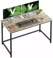 Songmics Vasagle Rašomasis stalas su metaliniu rėmu 60 x 120 x 76 cm pilkšvai rausvai rausvai juodos spalvos