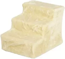"PawHut" šunų laiptai 3 pakopos 35 cm pliušiniai laiptai gyvūnams, laiptai katėms prie lovos, sofos, katėms iki 4,5kg, smėlio spalvos