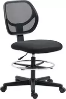 "Vinsetto" biuro kėdė Ergonomiška pasukama kėdė su reguliuojamu kojų žiedu, reguliuojamas aukštis 93-113 cm, ratukai, juoda