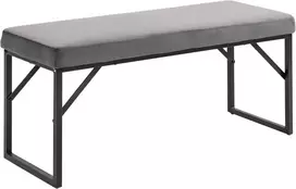 Homcom Minkštas aksomo išvaizdos suoliukas Suoliukas, lovos suoliukas, makiažo suoliukas, prieškambario suoliukas svetainei, miegamajam, tamsiai pilkas, 115 x 46 x 49 cm