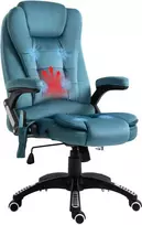"Vinsetto" masažinė kėdė Vadovo kėdė su masažo funkcija Reguliuojamo aukščio sukamoji kėdė Ergonomiška žaidimų kėdė Biuro kėdė mėlyna 67 x 74 x 107-116 cm