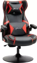 "Vinsetto" žaidimų kėdė su supimo funkcija, reguliuojamo aukščio, ergonomiška, garsiakalbis, juosmens ir kaklo atrama, odos imitacija
