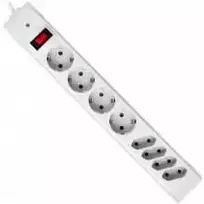 Defender Surge protector for 8 sockets (4x C13 + 4x Euro), cable 3.0m. with grounded connection and safety switch, Schuko – C13 + Euro, DFS303