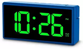 Hama Ibiza Digitālais Modinātājs Ar Multikoloru LCD Displeju USB Lādēšana Zils