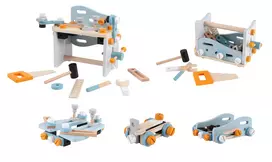 Medinių įrankių dirbtuvės vaikams ECOTOYS, 52 elementai