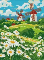 Ideyka Deimantinė mozaika bez ramy - Pole stokrotek 30x40