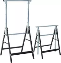 "HOMCOM" 2 x pastolių pakyla sulankstoma pakyla, reguliuojamo aukščio iki 200 kg plienas juodas 68 x 58 x 80-130 cm