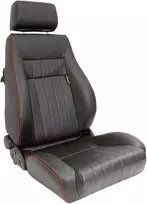 Autostyle AUTO STYLE "Retro" sportinės sėdynės iš juodos/raudonos dirbtinės odos su reguliuojamu atlošu