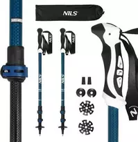 TK8601 MĖLYNOS NILS ALIUMINIO TREKINGO LAZDOS
