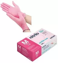 Santex Nitriflex Rose vienkartinės nitrilo pirštinės, rausvos, 3.5g (100vnt.) - XL - 1pak.x100vnt.