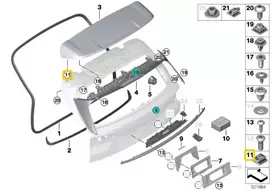 BMW X5 G05 X7 G07 Spoilerio Klipas Originalus 51627478932