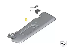 Bmw X6 F16 Dešinės Pusės Saulės Apskaičio Atrama Su Veidrodėliu Originalus 51167369138