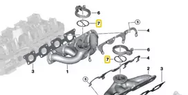 BMW Išmetimo Vamzdis/Turbo Gasket G30 G11 G12 G14 G15 Originalus 11628600289