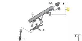 BMW Injekcijos Vamzdis G30 F90 G11 G12 G14 G15 X5 G05 Originalus 13537852403