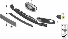 BMW F20 F21 Kairysis Puspeldinio Žibintas Dangtelis Originalus 51117371727