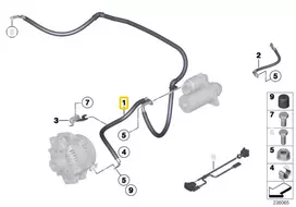 BMW Kabelio Generatoriaus Starterio Baze E88 E82 E90 E91 E92 E93 X1 Originalus 12427611316