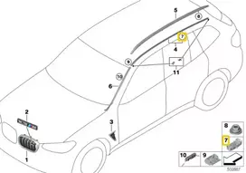Bmw X3 X5 X6 Dachzierleiste Clip Originalus 51137469803