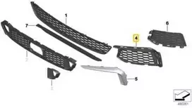 Bmw 5 G30 G31 Oro Kairės Įsiurbimo Angos Grotelis Originalus 51118064964