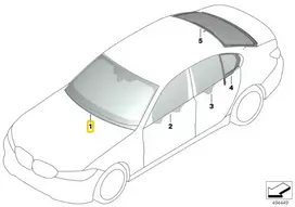 Bmw 3 G20 G21 Žali Vėjo Šiaudo Stiklas Originalus 51317477214
