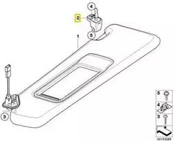 Bmw Sun Visor Bracket E92 E60 E61 X3 F25 Originalus 51167066647