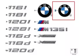 BMW Emblema 1 F40 2018 2019 Originalus 51148492586
