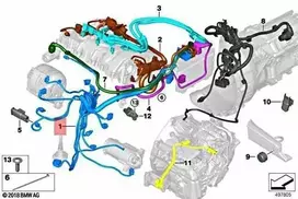 BMW F30 Variklio Jutiklių Sistema Modulis 1 Originalus 12518669730