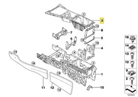 Bmw X6 E71 E72 Centro Konsolės Dekoratyvinės Plokštės Tvirtinimas Originalus 51169130093