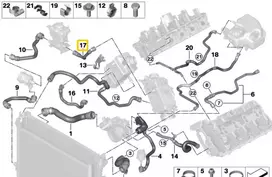Bmw Oro Pūstuvo Aušinimo Šlaunis 5 G30 7 G11 17127933661 Originalus 17127933661