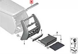 BMW G11 G12 725d 725Ld 730d 730d 730dX Apdailos apdailos detalė/metalas gale 51168066680 Originali