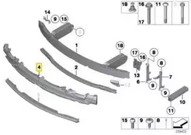 Bmw 7 F01 F02 Aukštutinis Smūgio Slėpiklis Originalus 51117304353