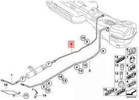 BMW Benzino tiekimo linija galinė 3 E90 E91 E92 E93 X1 Originalus 16126765745