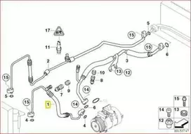 Bmw 7 Serija E65 E66 Kompresorius Kondensatorius Slėgio Šlaunis Originalus 64539140739