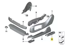 BMW X5 G05 X7 G07 Galinio Kairio Sėdymo Rėlės Dėklas Originalus 52106998049