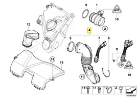 Bmw Oro Įsiurbimo Žarna E81 E87 E88 E82 E90 E91 X1 Originalus 13717810135