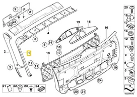 BMW 5 E61 Kairysis Šoninis Bagažinės Dėžės Dekoratyvinis Panelė Originalus 51497076861