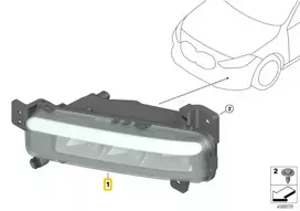 BMW Priekinis Riedlentės Šviesos Lempa LED Kairė F40 F45 F46 G07 Originalus 63177471081