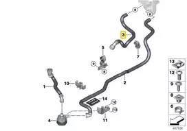 BMW Aušinimo Žarna Grįžimas 5 G30 G31 7 G11 G12 Originalus 64219299622