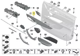 BMW X5 F15 X6 F16 Dekoratyvinė Juosta Kairė Originalus 51417381895
